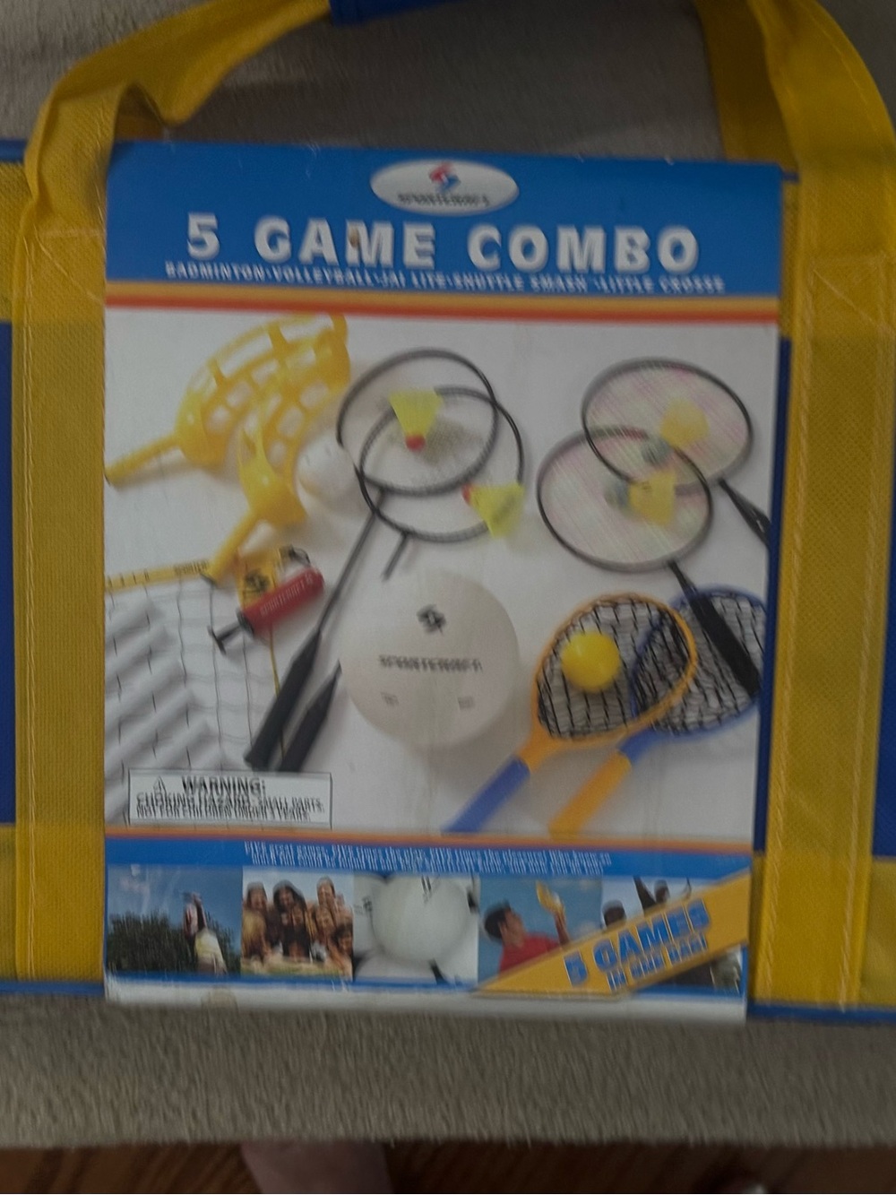 Sportscraft 5 Game Combo Outdoor Set - Yellow/Blue